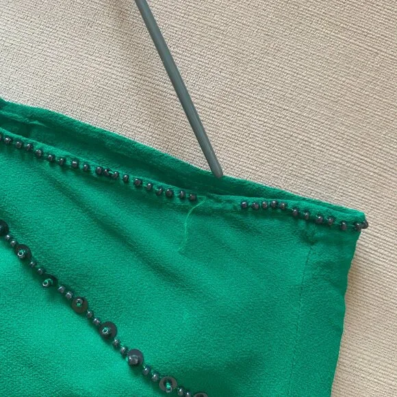 Anthropologie Sheer Sleeveless Beaded Blouse Top Bohemian Boho Fairy Classic - Picture 9 of 15